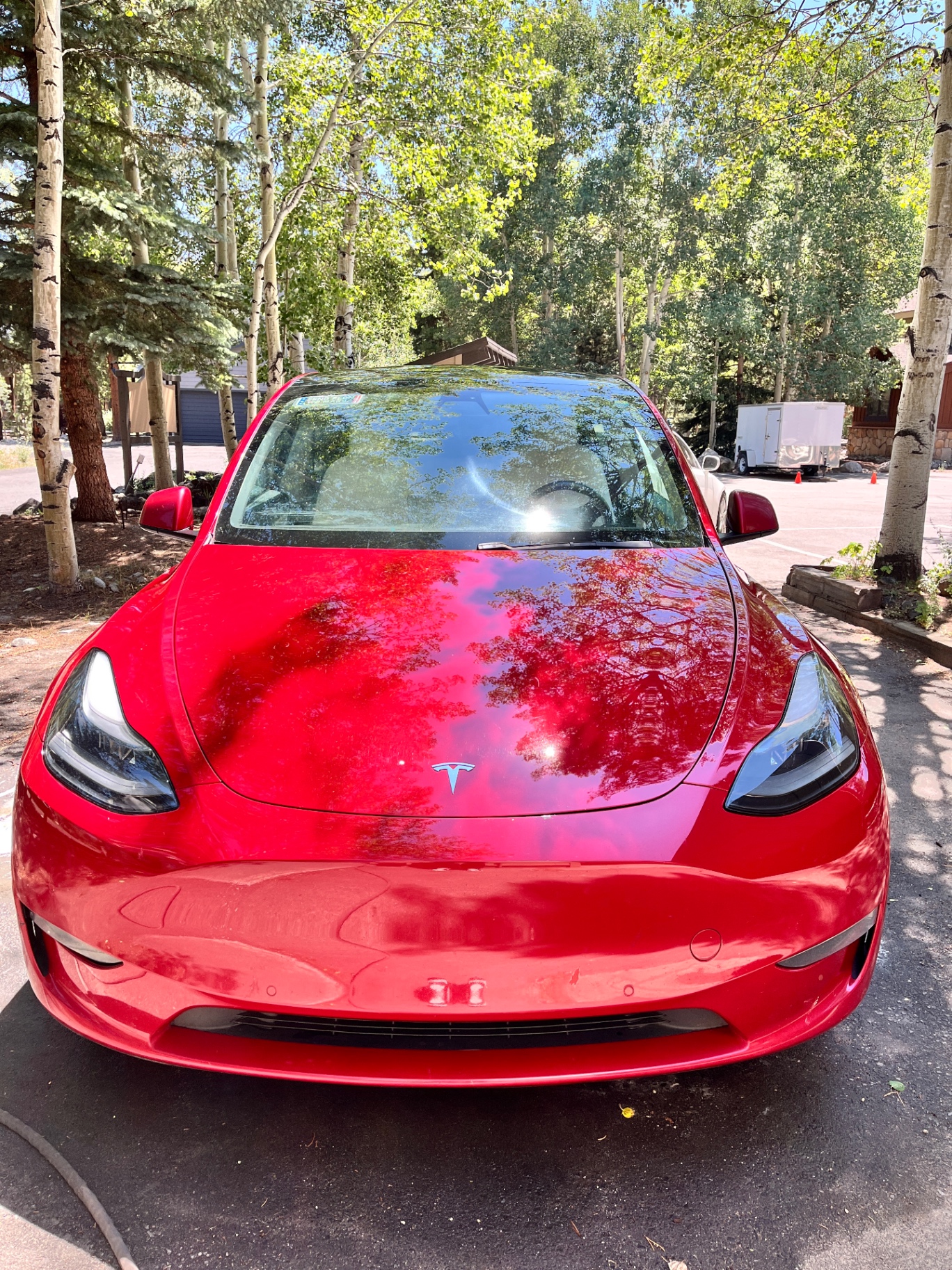 Red Tesla detailed by Vortan in Summit County