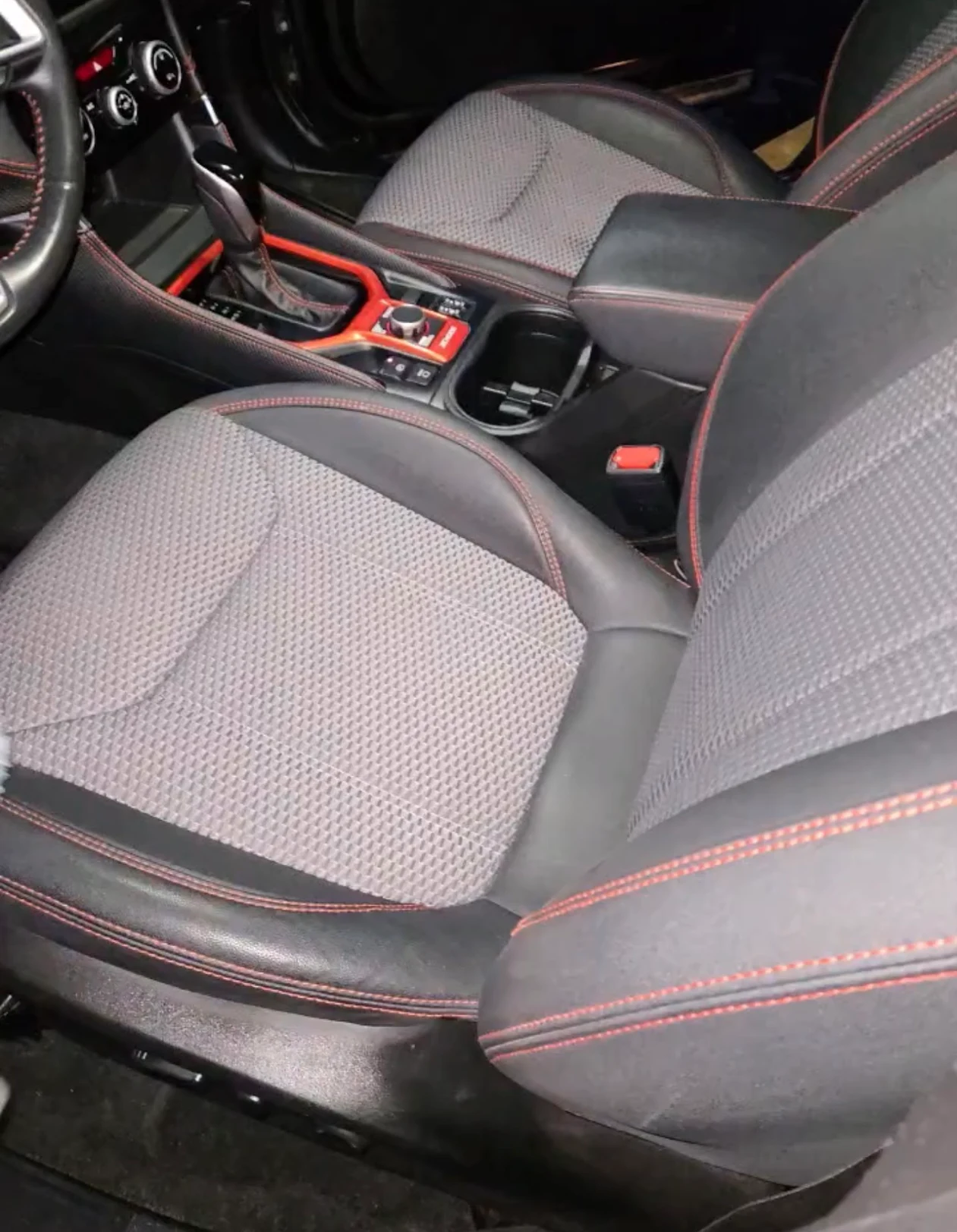 Freshly detailed sport SUV interior with clean seats free of dog hair