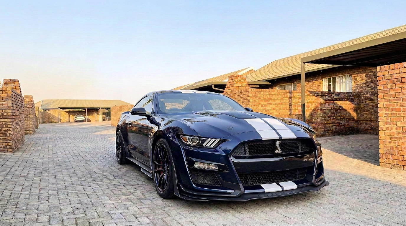 Ford Mustang Shelby GT500 with a glossy wash and wax finish